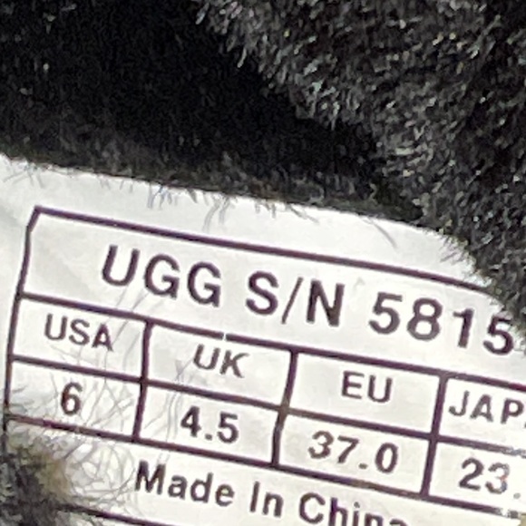 Authentic Classic Tall UGG 5815 F10013I Boots Shoes Black Shearling US 6 EU 37 - Picture 9 of 13